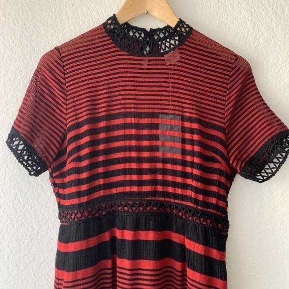 Foxiedox Cassius Mock Neck Striped Maxi Dress M - Picture 5 of 16